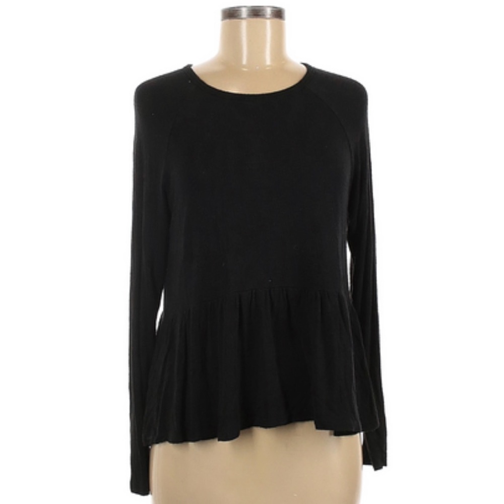 Mossimo black peplum long sleeve top